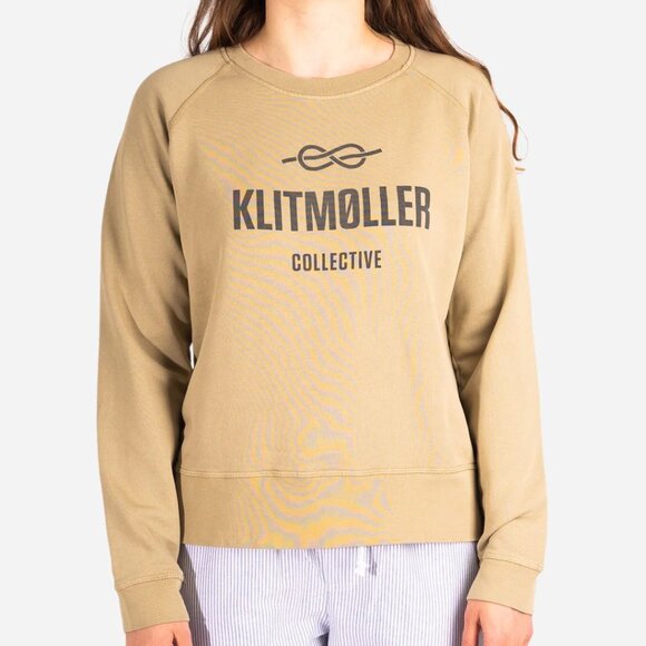 Klitmøller Collective Tan Logo Crew Neck Sweatshirt in Sand Sz XL - Picture 1 of 11